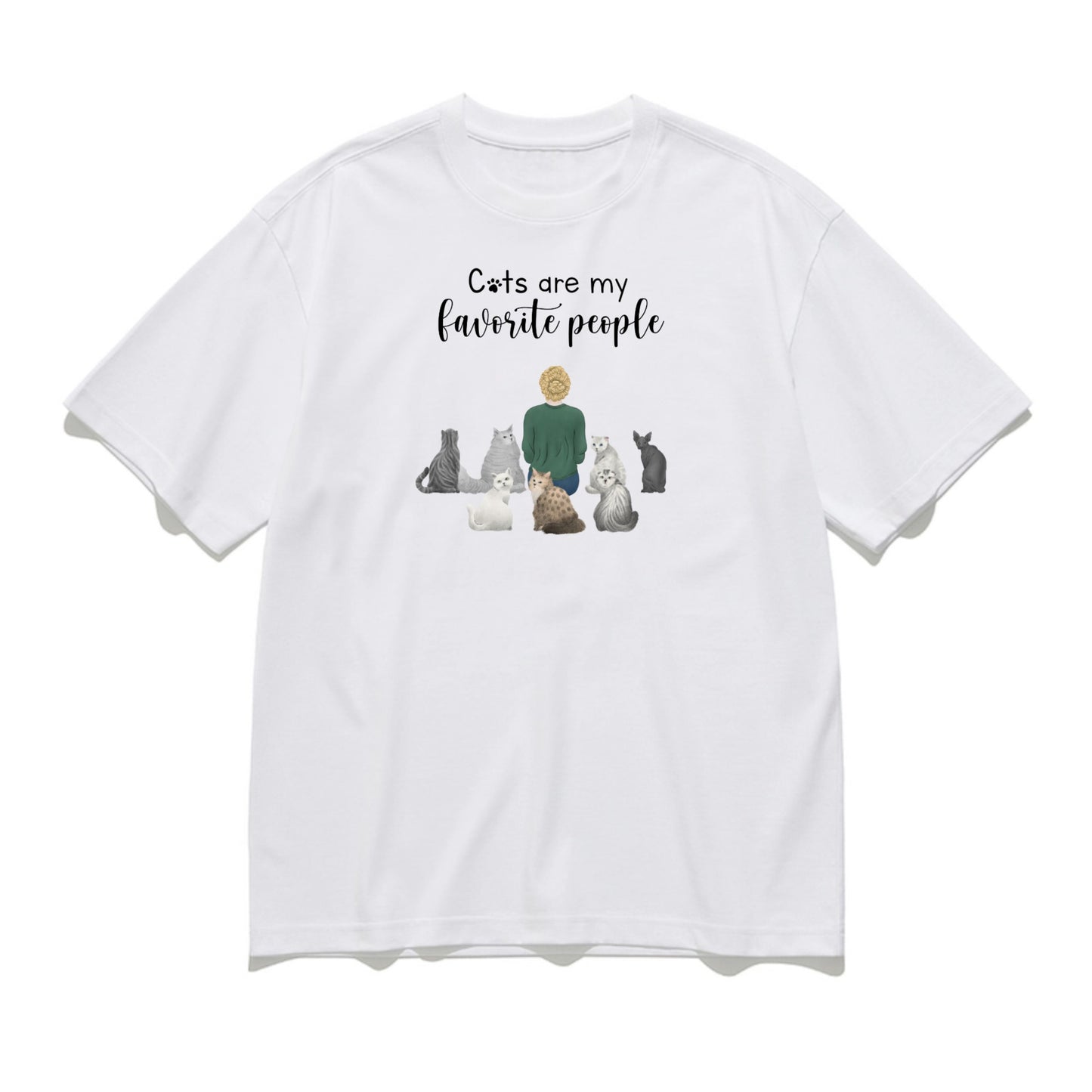 Cats are my favorite people -Personalization Custom 200g cotton T-shirt