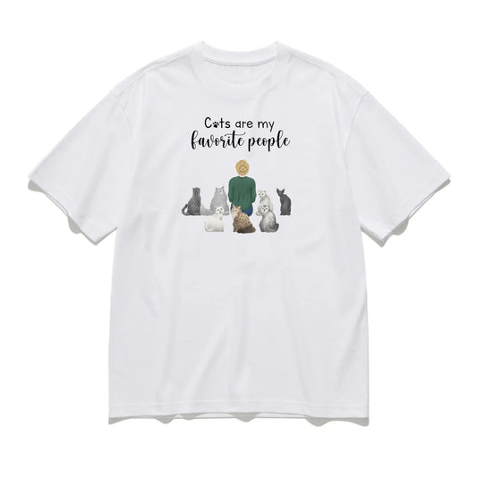 Cats are my favorite people -Personalization Custom 200g cotton T-shirt