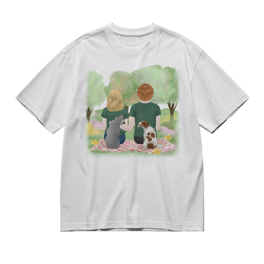 You, me and the dogs (Back)-200g High-Quality 100% Cotton T-Shirt with Heat Transfer Printing