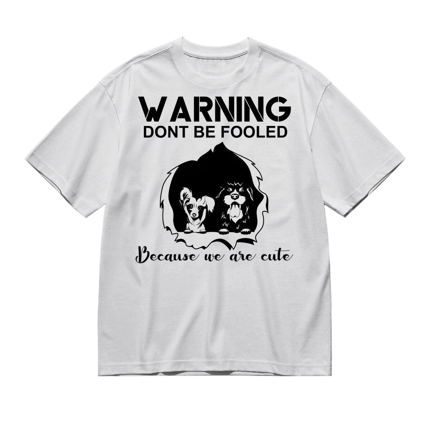 Dogs frontal black/white-200g High-Quality 100% Cotton T-Shirt with Heat Transfer Printing