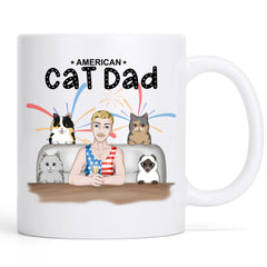 American Cat Dad - Personalization Custom Coffee 11/15 oz. Accent Mug