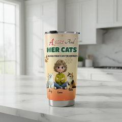 "A Girl And Her Cats" Personalized Tumbler | Custom Cat Mom Gift for Pet Lovers (20oz)