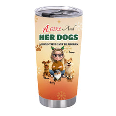 A Girl And Her Dogs" Personalized Tumbler | Custom Dog Mom Gift for Pet Lovers (20oz)