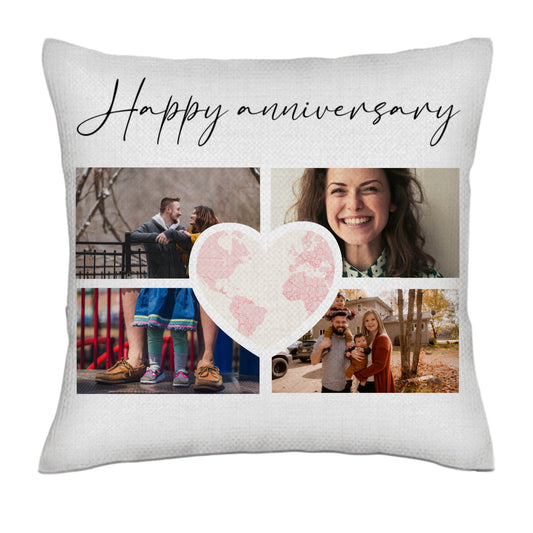 Where it all began - Photos and maps- Linen Pillowcase + Pillow Insert Set