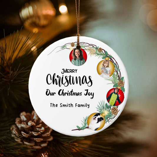 Merry Christmas - Ornaments photo-Double-Sided Ceramic Round Pendant (Multiple Sizes Available)