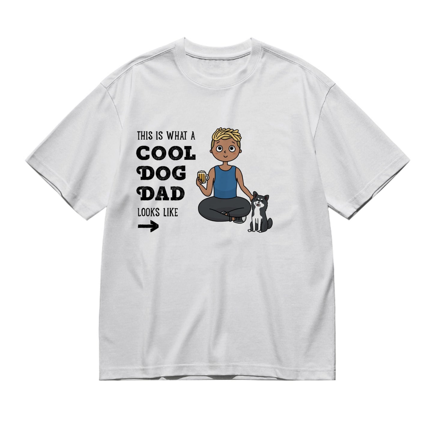 This is what a cool dog dad looks like - Kawaii Style-200g High-Quality 100% Cotton T-Shirt with Heat Transfer Printing