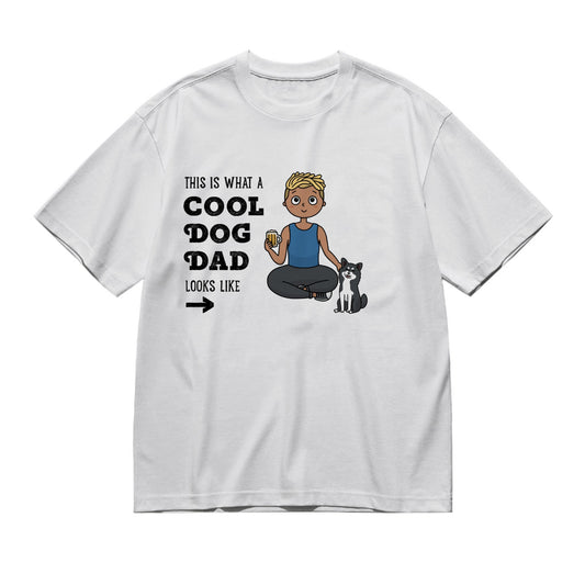 This is what a cool dog dad looks like - Kawaii Style-200g High-Quality 100% Cotton T-Shirt with Heat Transfer Printing