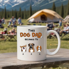 This Dog Dad belongs to- Personalization Custom Coffee 11/15 oz. Accent Mug