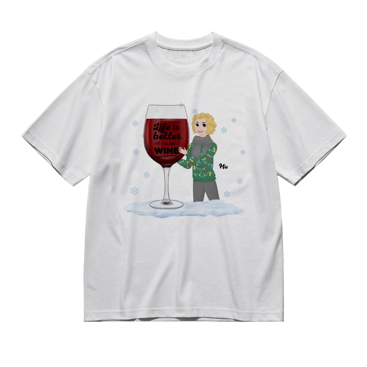 Life is better with a glass of wine (Disney style - Woman)-200g High-Quality 100% Cotton T-Shirt with Heat Transfer Printing