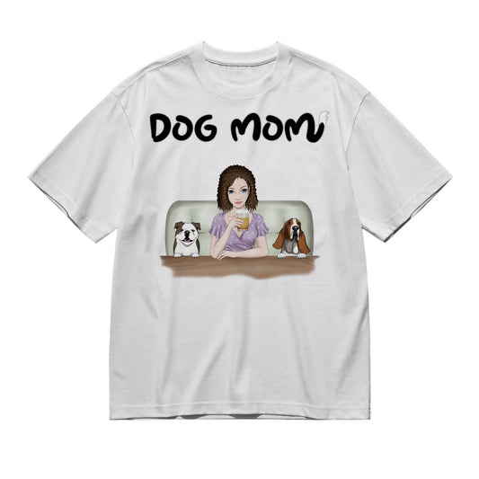 Frontal full color - Female 4 dogs-200g High-Quality 100% Cotton T-Shirt with Heat Transfer Printing