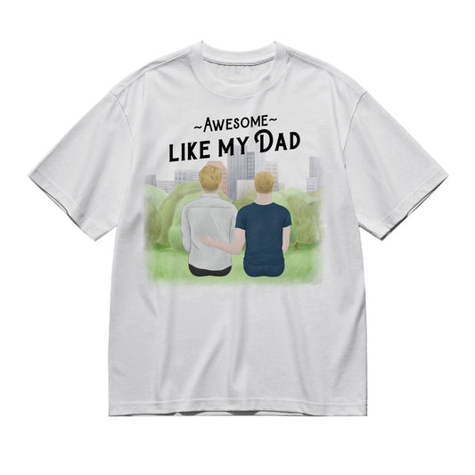Awesome like my Dad (Back - Pencil Style)-200g High-Quality 100% Cotton T-Shirt with Heat Transfer Printing