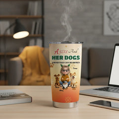 A Girl And Her Dogs" Personalized Tumbler | Custom Dog Mom Gift for Pet Lovers (20oz)