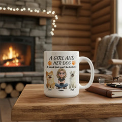Personalized "A Girl and Her Dog" Mug - Up to 4 Dogs Custom Gift