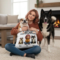 A GIRL AND HIS DOG- Linen Pillowcase + Pillow Insert Set