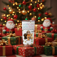 Personalized Dog Mom Tumbler - A Girl And Her Dog Custom 20oz Stainless Steel Cup