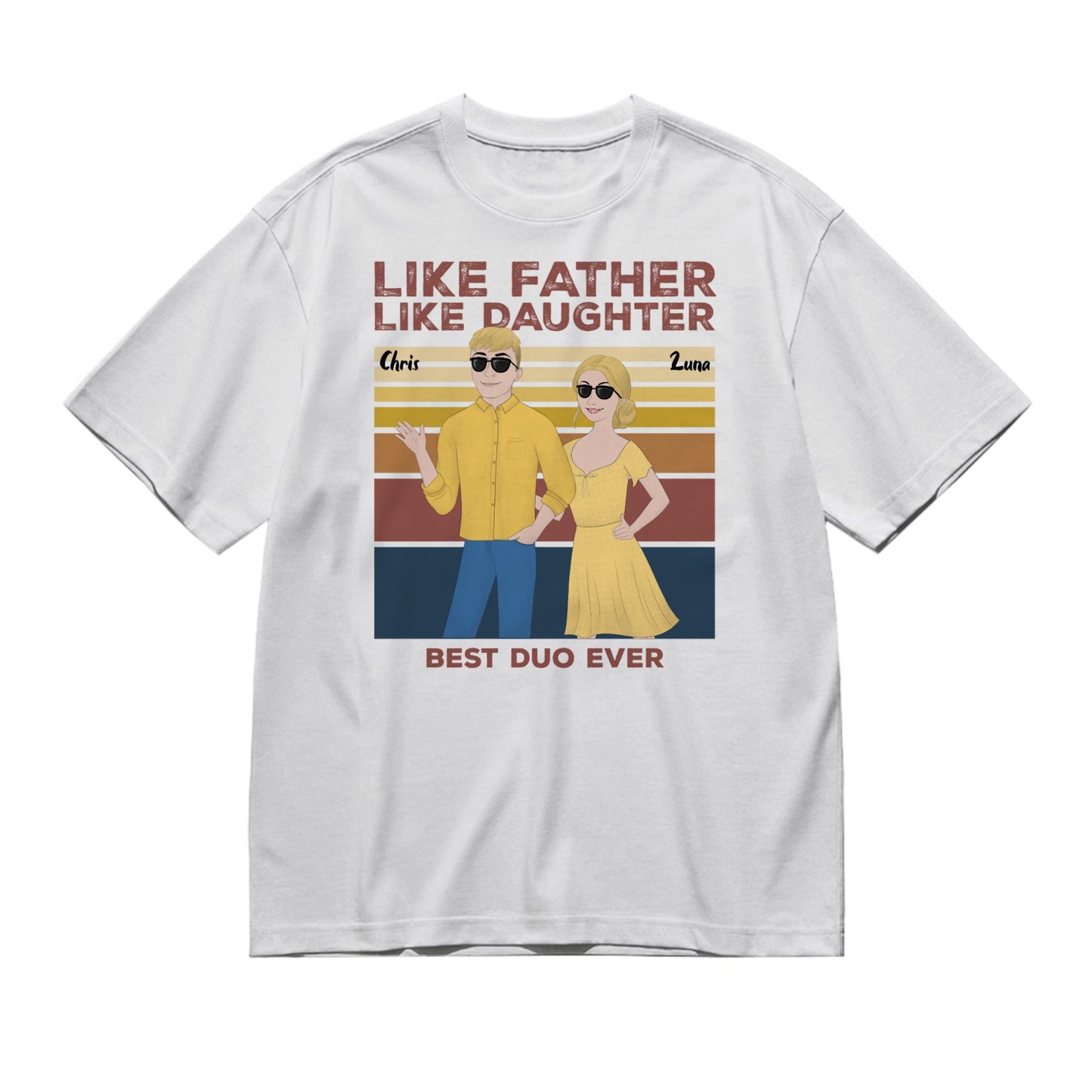 Like father, like daughter - Disney-200g High-Quality 100% Cotton T-Shirt with Heat Transfer Printing