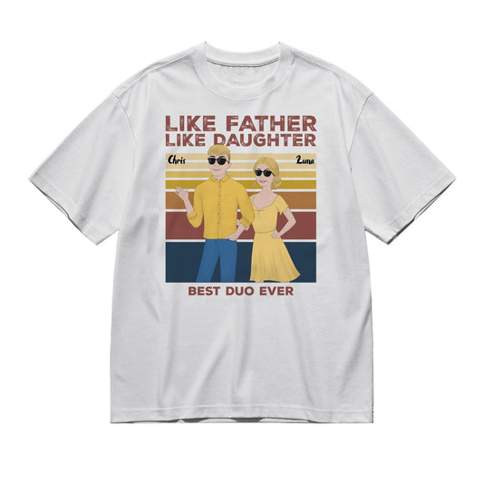 Like father, like daughter - Disney-200g High-Quality 100% Cotton T-Shirt with Heat Transfer Printing