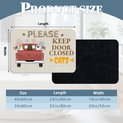 Cats Planning Escape Truck-Premium Custom Diatomaceous Earth Door Mat | Made in USA