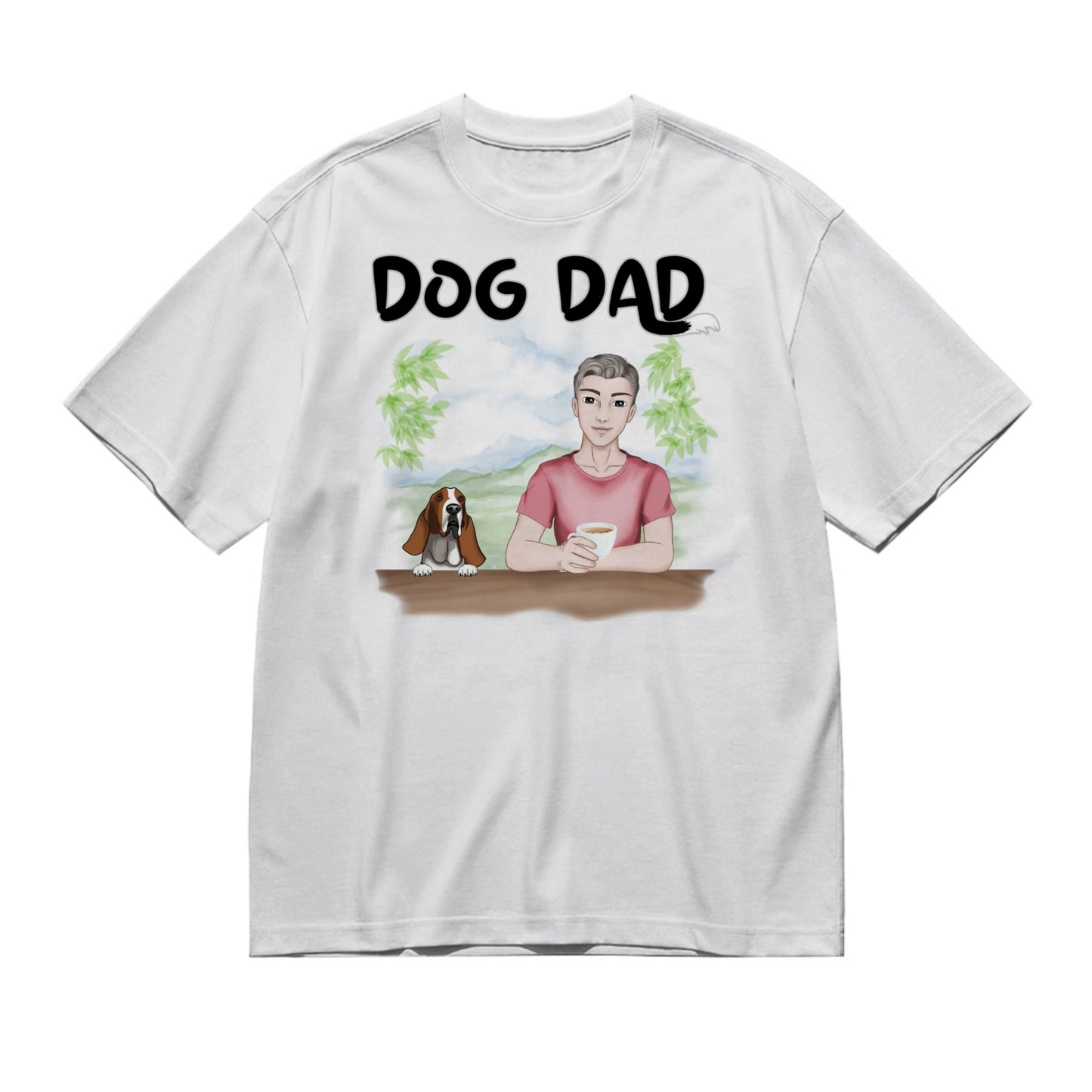 Dog dad (Frontal)-200g High-Quality 100% Cotton T-Shirt with Heat Transfer Printing