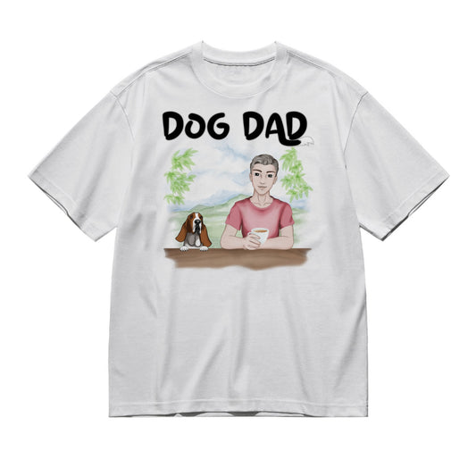 Dog dad (Frontal)-200g High-Quality 100% Cotton T-Shirt with Heat Transfer Printing