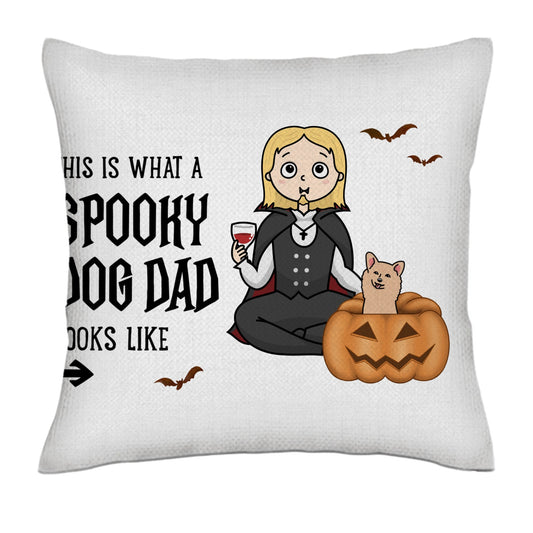 This is what a spooky dog dad looks like - Kawaii Style- Linen Pillowcase + Pillow Insert Set
