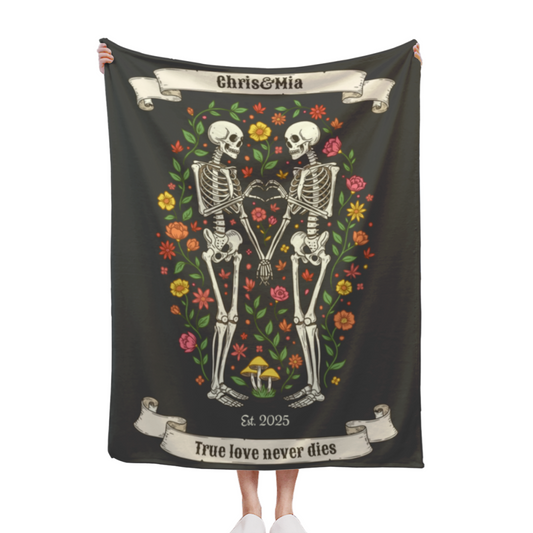 True Love Never Dies-Personalized 300g Flannel Blanket 30×40 inches