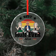 Best mom ever - 2/5 Women or men-Personalized Custom Round Glass Pendant