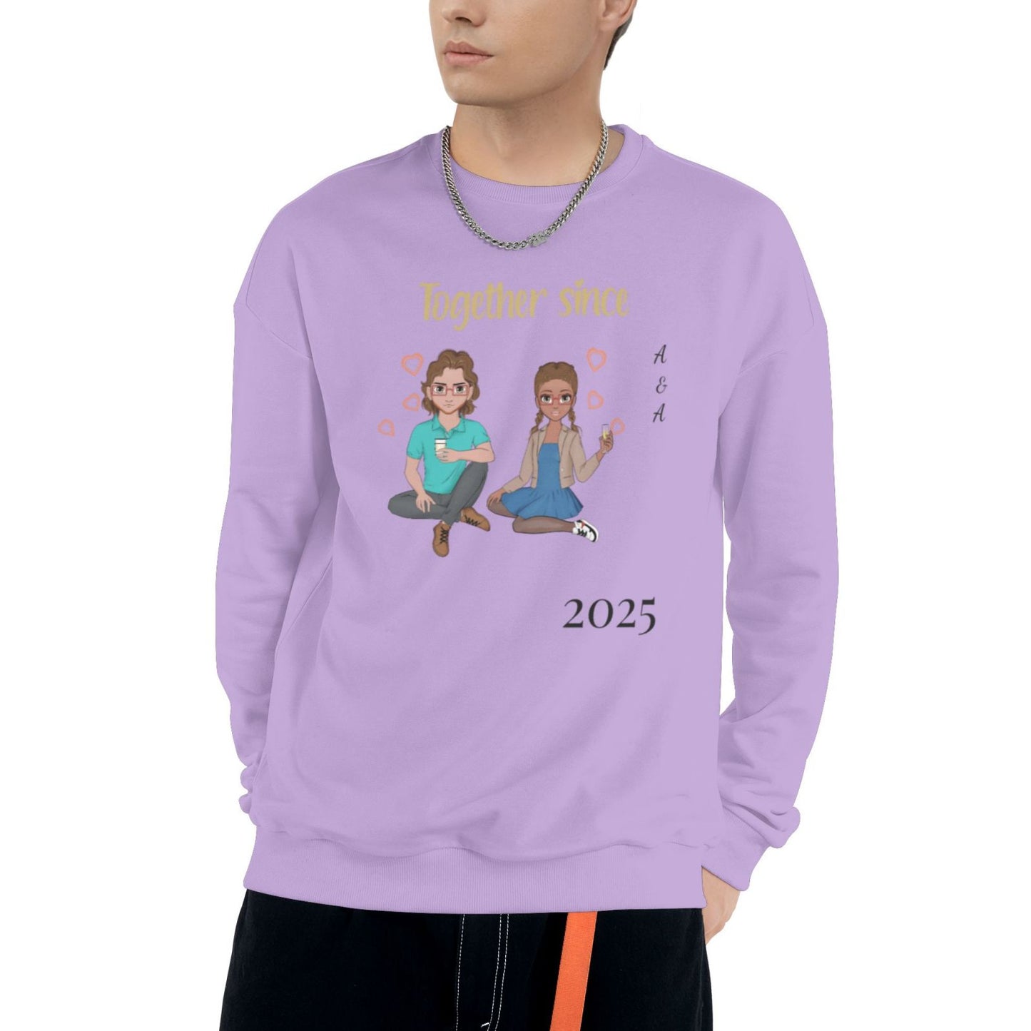 Together since (Puzzle) - Personalized Custom Eight-Color 310G Cotton Crew-Neck Sweatshirt
