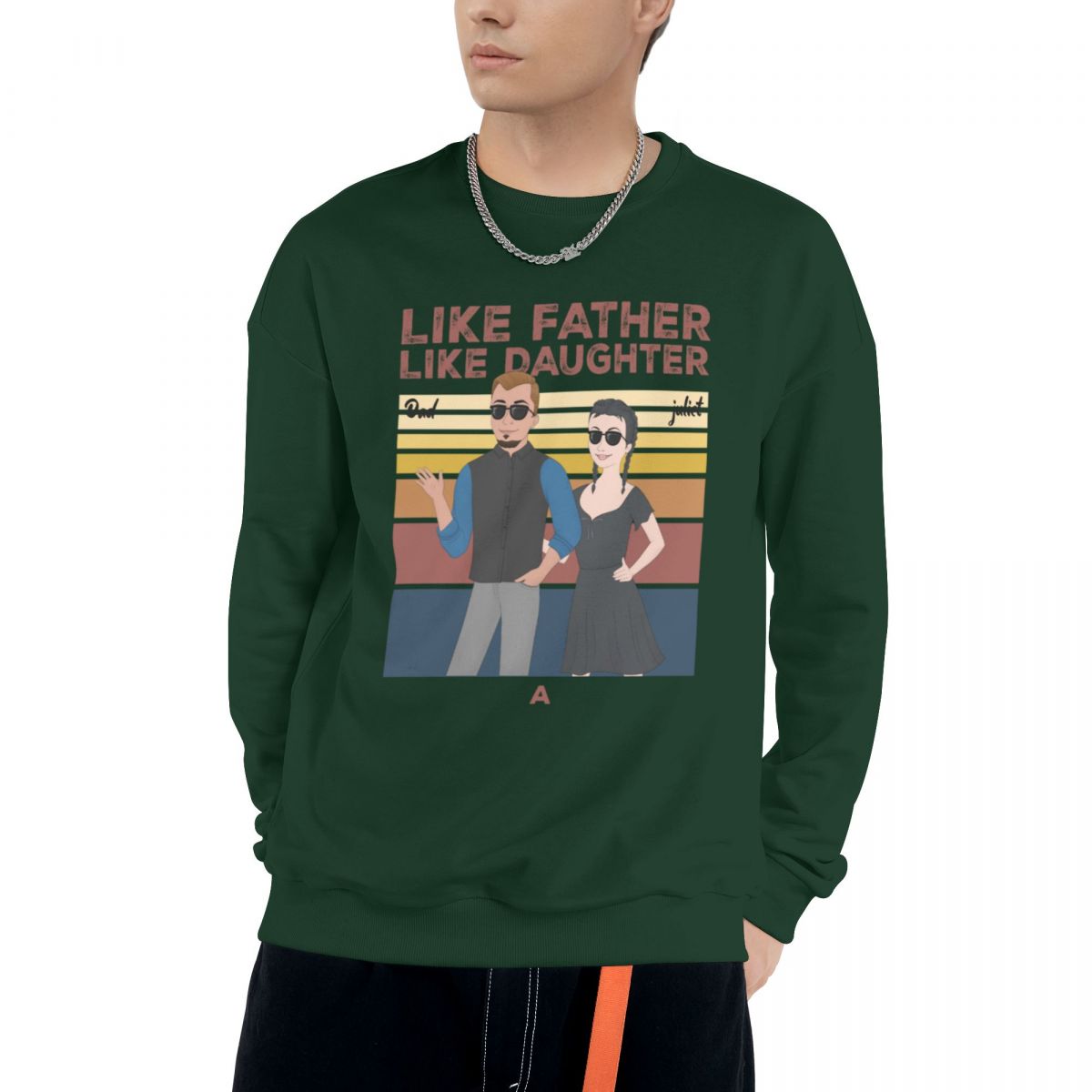 Like father, like daughter - Personalized Custom Eight-Color 310G Cotton Crew-Neck Sweatshirt