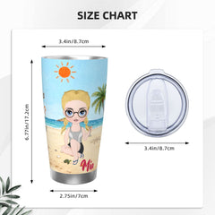 What Day Is Today Who Cares Summer Vibe, Beach-Personalized Custom 20OZ Insulated Car Tumbler