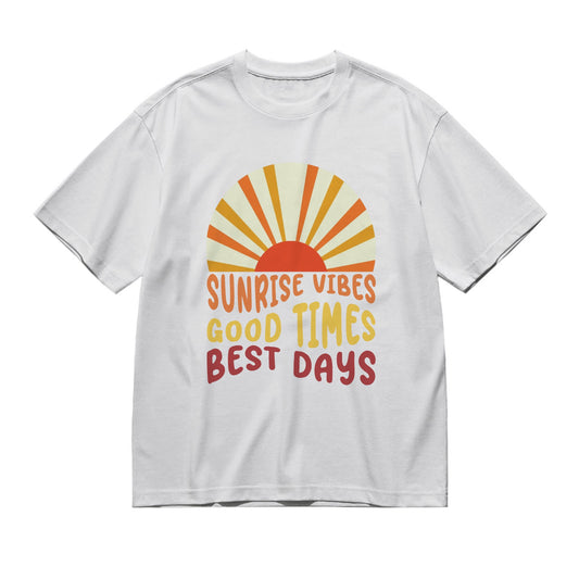 Sunshine Music Groove - Warped text -200g High-Quality 100% Cotton T-Shirt with Heat Transfer Printing