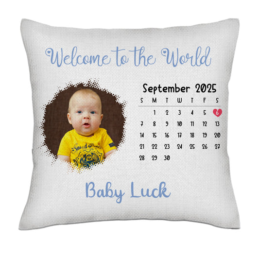 Welcome to the Family! - Photo - Calendar- Linen Pillowcase + Pillow Insert Set