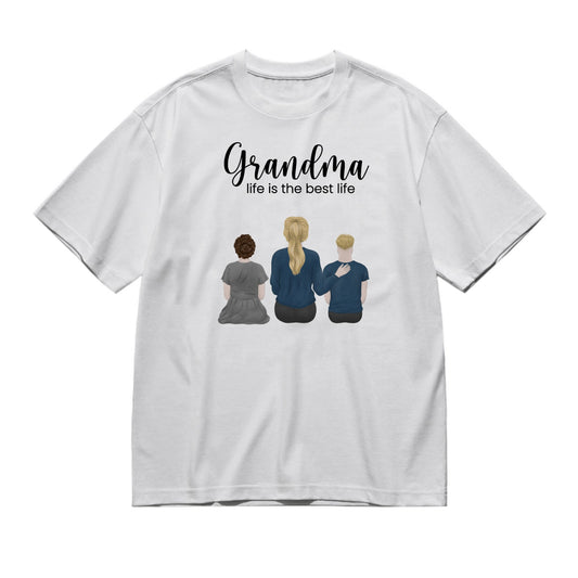 Grandma life is the best life-200g High-Quality 100% Cotton T-Shirt with Heat Transfer Printing