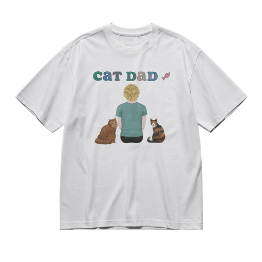 Cat Dad (Back)-200g High-Quality 100% Cotton T-Shirt with Heat Transfer Printing