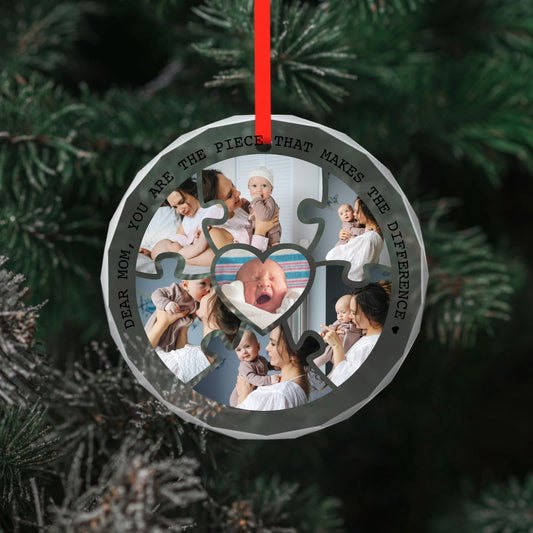 Mom, you are the piece that makes the difference-Personalized Custom Round Glass Pendant