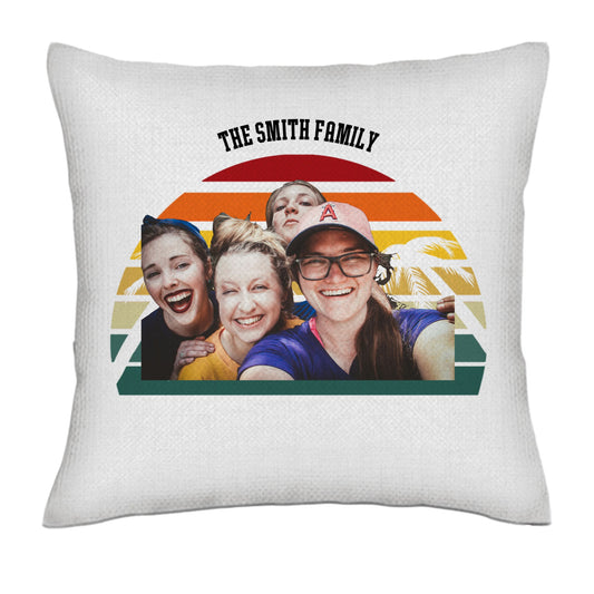 Travel Buddies - Photo/Gradient- Linen Pillowcase + Pillow Insert Set