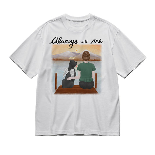 Always with me (Dog / Back)-200g High-Quality 100% Cotton T-Shirt with Heat Transfer Printing