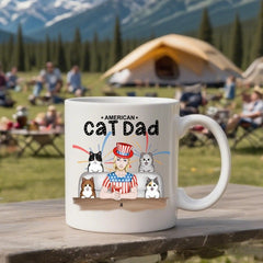 American Cat Dad - Personalization Custom Coffee 11/15 oz. Accent Mug