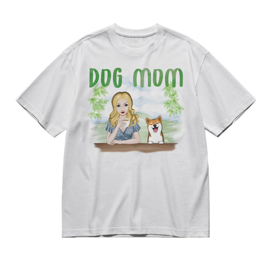 Dog Mom (Frontal)-200g High-Quality 100% Cotton T-Shirt with Heat Transfer Printing