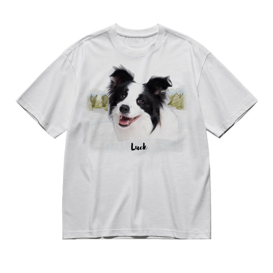 Christmas with my pet-200g High-Quality 100% Cotton T-Shirt with Heat Transfer Printing