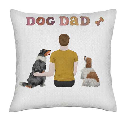 Dog Dad (Back)- Linen Pillowcase + Pillow Insert Set