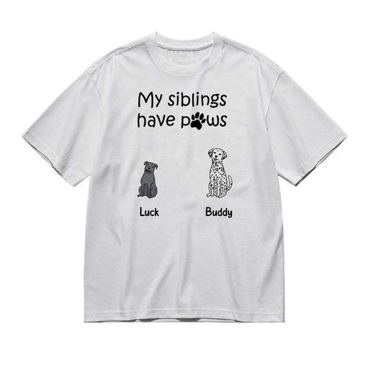 My sibling has paws - Frontal - Dog-200g High-Quality 100% Cotton T-Shirt with Heat Transfer Printing