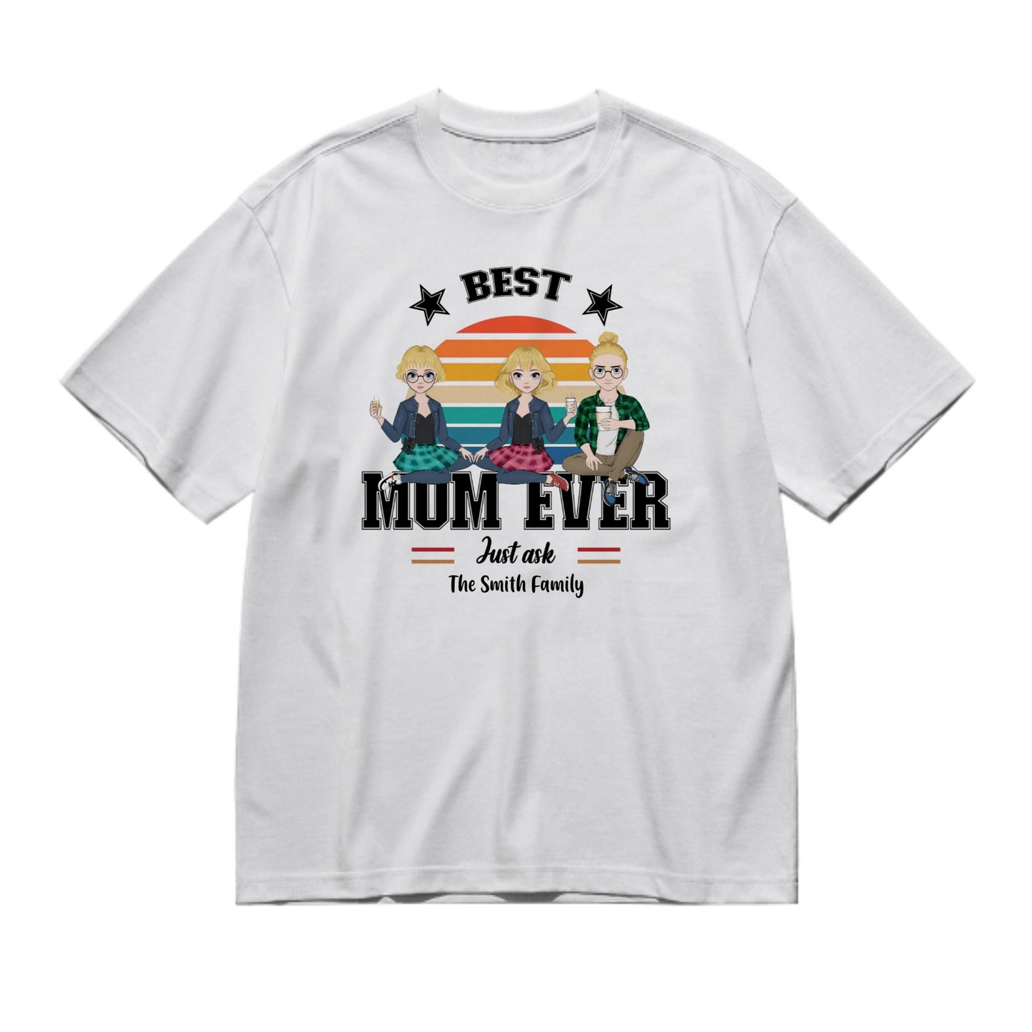Best mom ever - 2/5 Women or men - Doll style-200g High-Quality 100% Cotton T-Shirt with Heat Transfer Printing