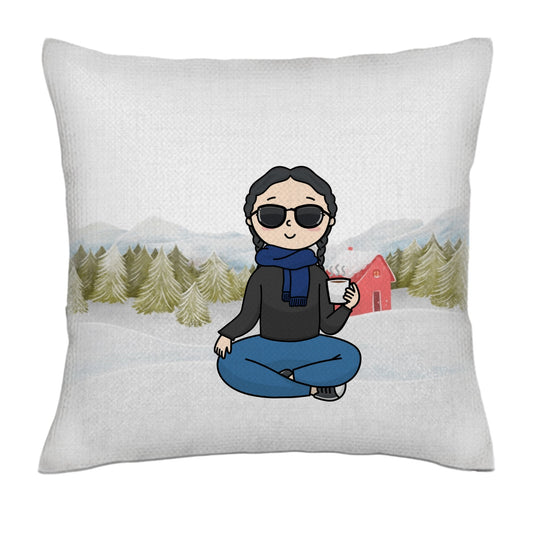 This is what a cool pet mom looks like - Kawaii Style - Christmas- Linen Pillowcase + Pillow Insert Set