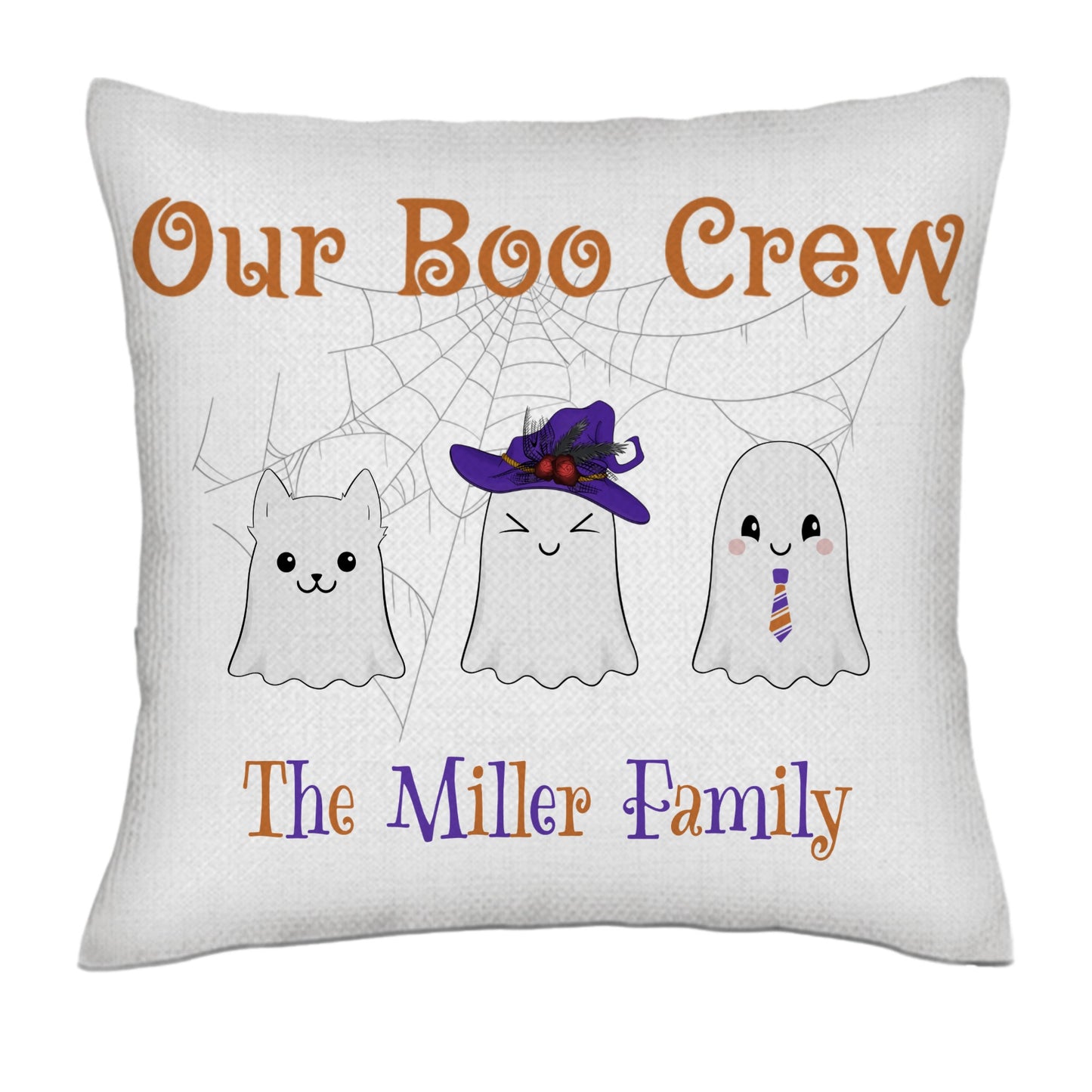 Our Boo Crew - Text alternating colors- Linen Pillowcase + Pillow Insert Set