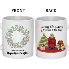 Merry christmas from me & the dogs-Personalized Double-Sided Custom Mug 11oz & 15oz