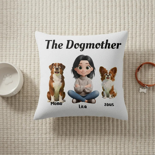 The Dog Mother | Custom Linen Pillow – The Ultimate Gift for Proud Dog Moms