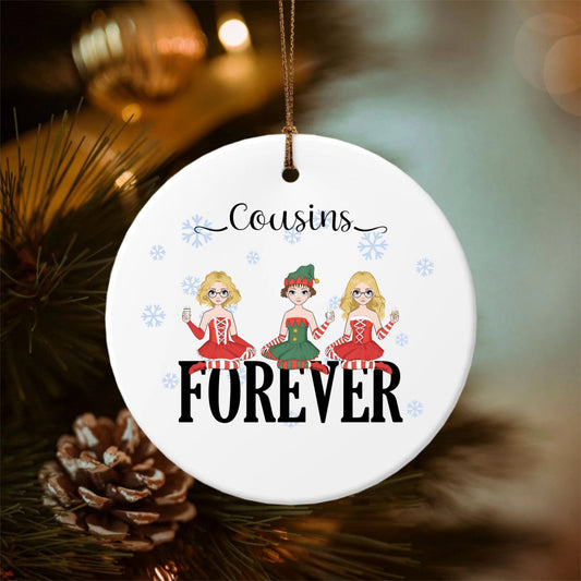Besties forever - 2/4 women - Anime style-Double-Sided Ceramic Round Pendant (Multiple Sizes Available)