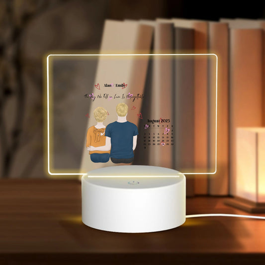 The day we met-Personalized Custom Acrylic Light Panel with Base