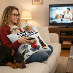 A Girl And Her Dog- Linen Pillowcase + Pillow Insert Set